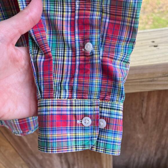 Ralph Lauren Men's Classic Fit Red And Green Plaid Button Down Shirt Size 16/L - Picture 6 of 10